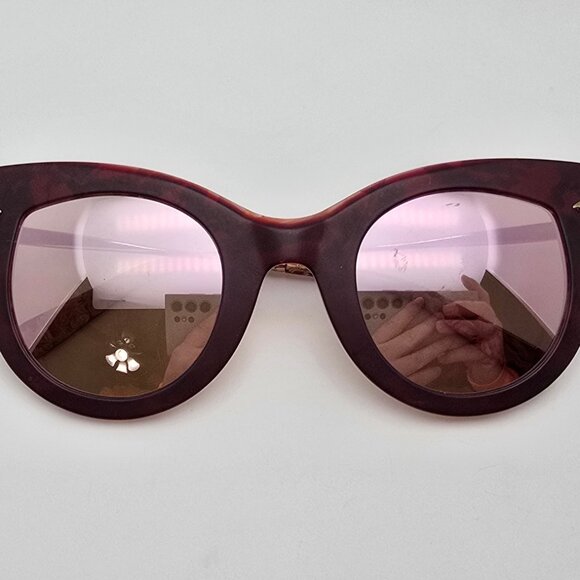 Krewe Laveau Nylon Brandy 24K Gold Frame Rose Gold Mirror Cat Eye Sunglasses main image 4